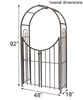 Brushed Bronze Metal Arch Topped Garden Arbor with Gate - inthegardenandmore.com