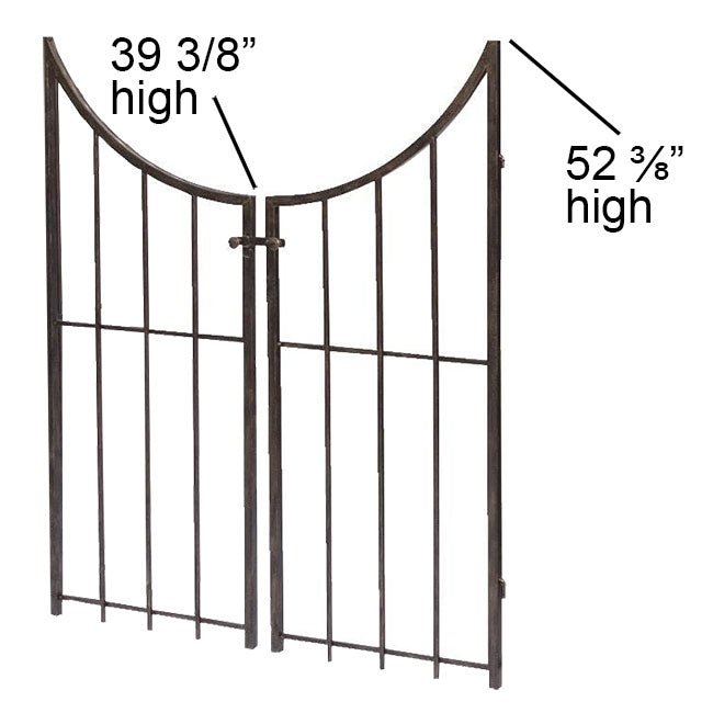 Brushed Bronze Metal Arch Topped Garden Arbor with Gate - inthegardenandmore.com