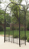Brushed Bronze Metal Arch Topped Garden Arbor with Gate - inthegardenandmore.com