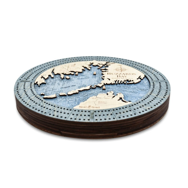 Buzzards Bay Custom Laser Cut Wood Nautical Cribbage Board - inthegardenandmore.com