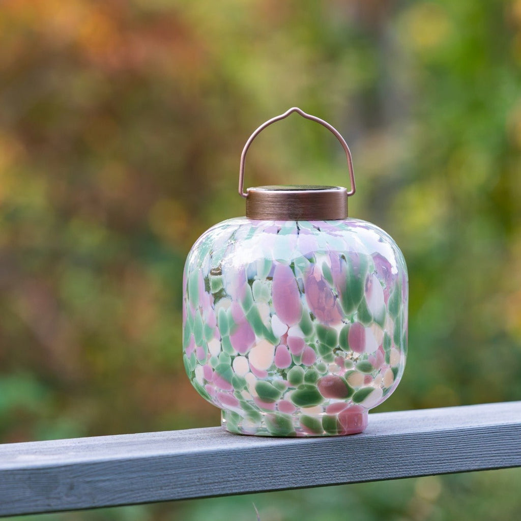 Cabin Solar Lantern 8" Handblown Glass - inthegardenandmore.com