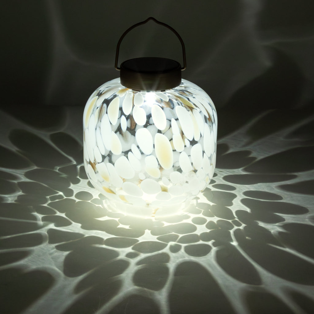 Cabin Solar Lantern 8" Handblown Glass - inthegardenandmore.com