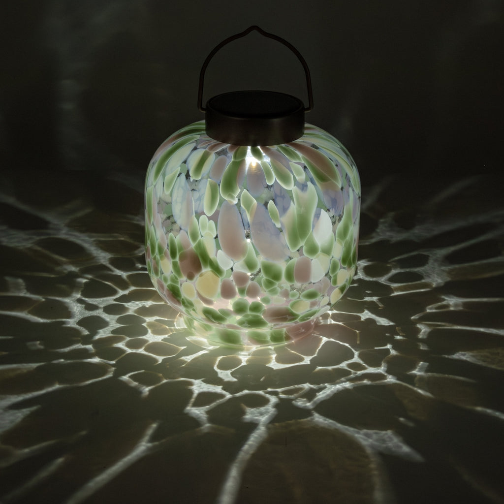 Cabin Solar Lantern 8" Handblown Glass - inthegardenandmore.com