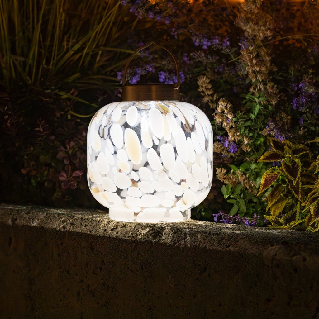 Cabin Solar Lantern 8" Handblown Glass - inthegardenandmore.com