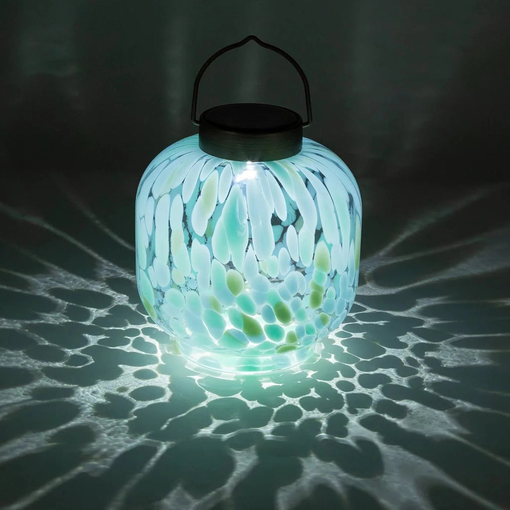 Cabin Solar Lantern 8" Handblown Glass - inthegardenandmore.com