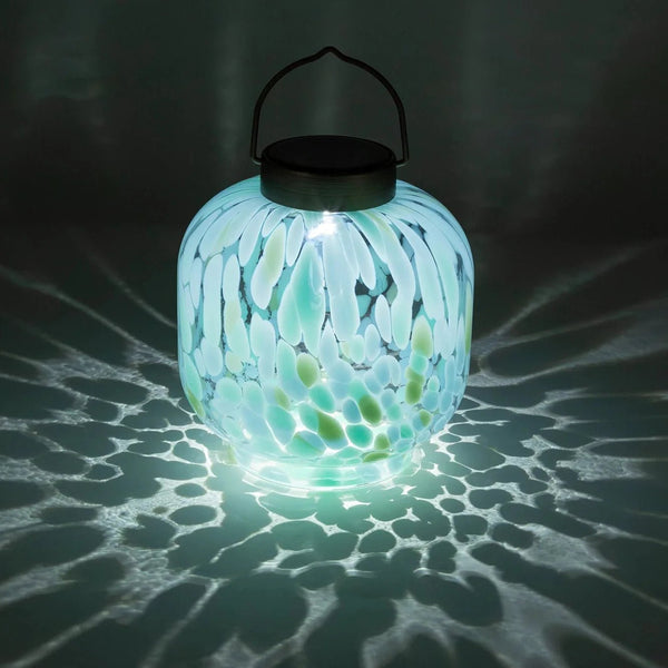 Cabin Solar Lantern 8" Handblown Glass - inthegardenandmore.com