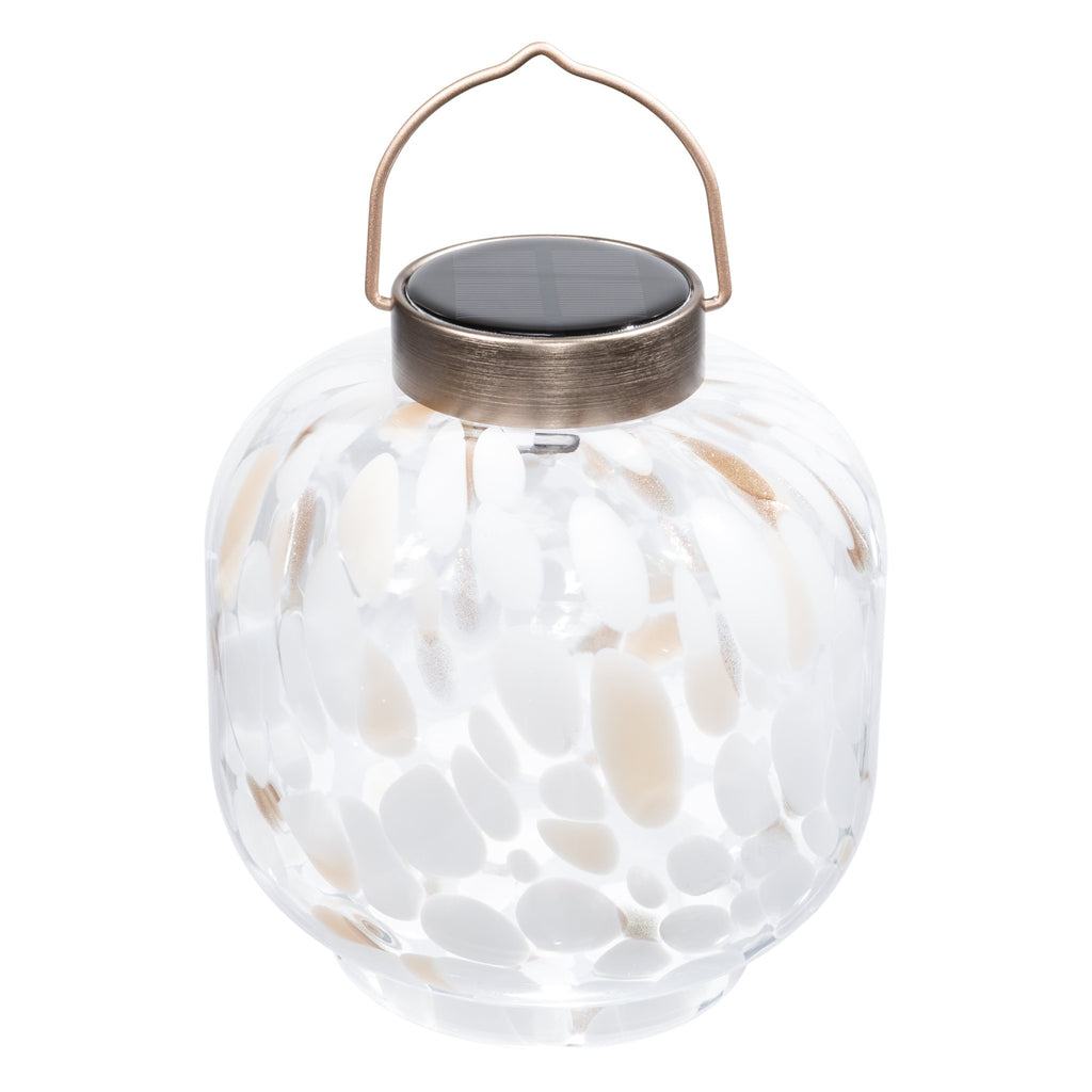 Cabin Solar Lantern 8" Handblown Glass - inthegardenandmore.com