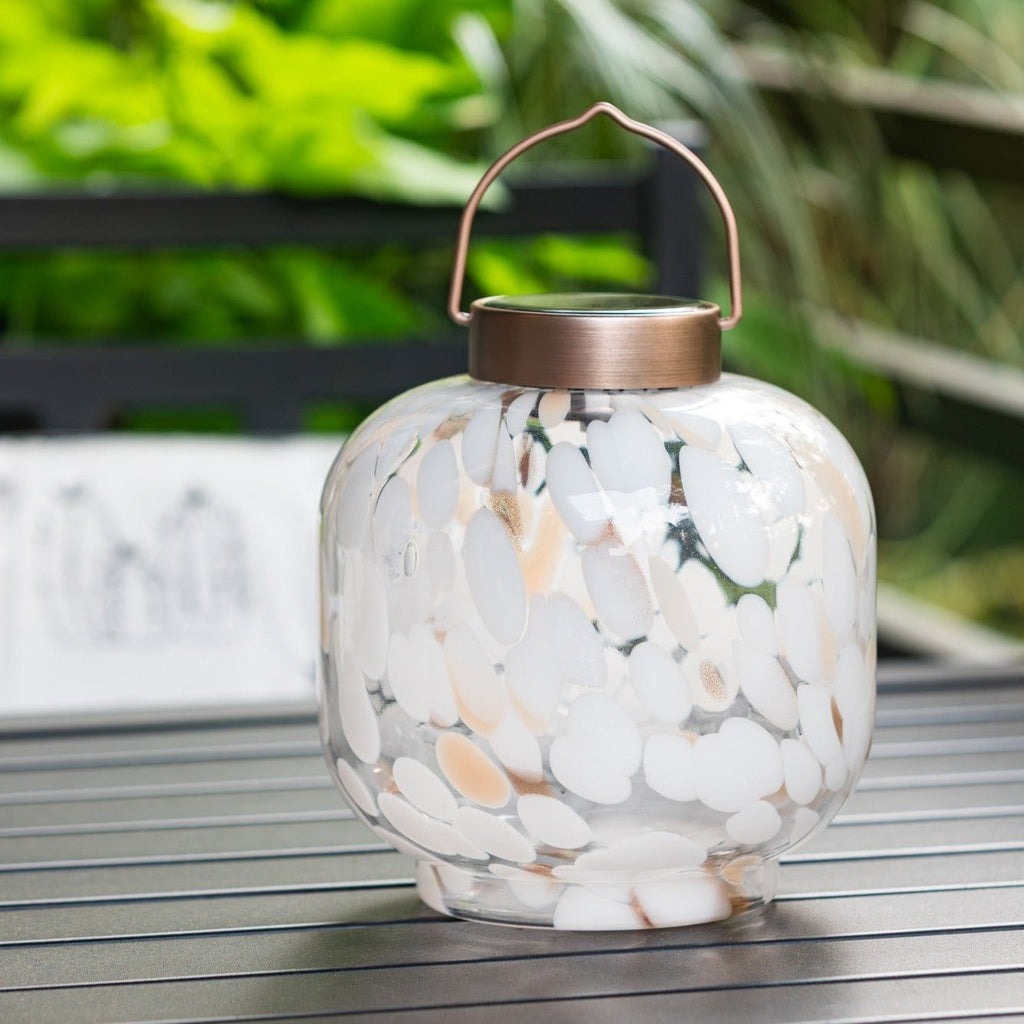Cabin Solar Lantern 8" Handblown Glass - inthegardenandmore.com