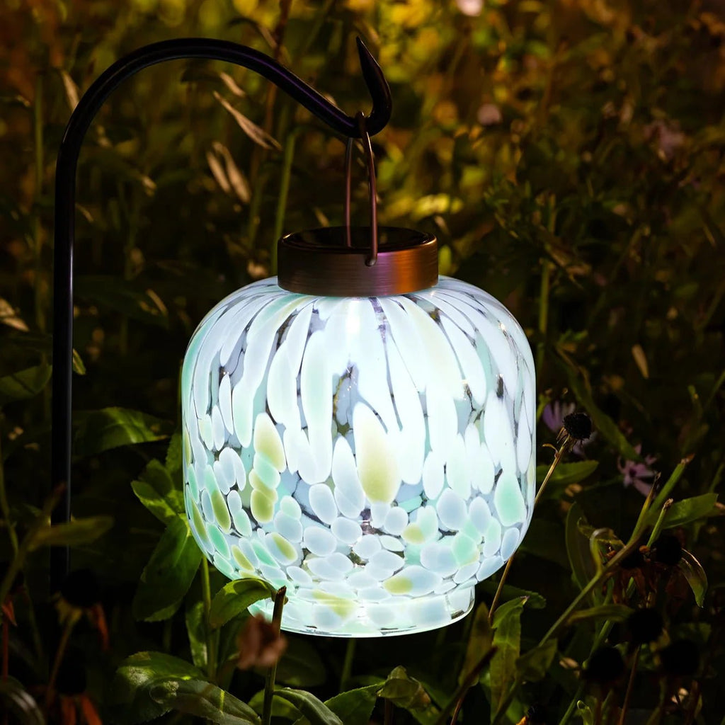 Cabin Solar Lantern 8" Handblown Glass - inthegardenandmore.com