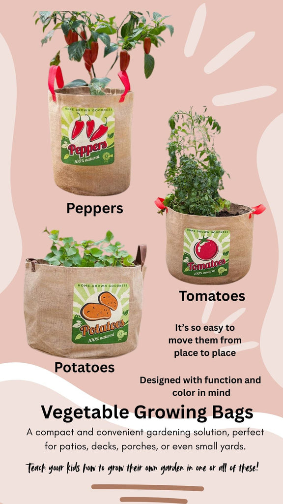 Canvas Pepper Vegetable Growing Bags with Handles (set of 2) - inthegardenandmore.com