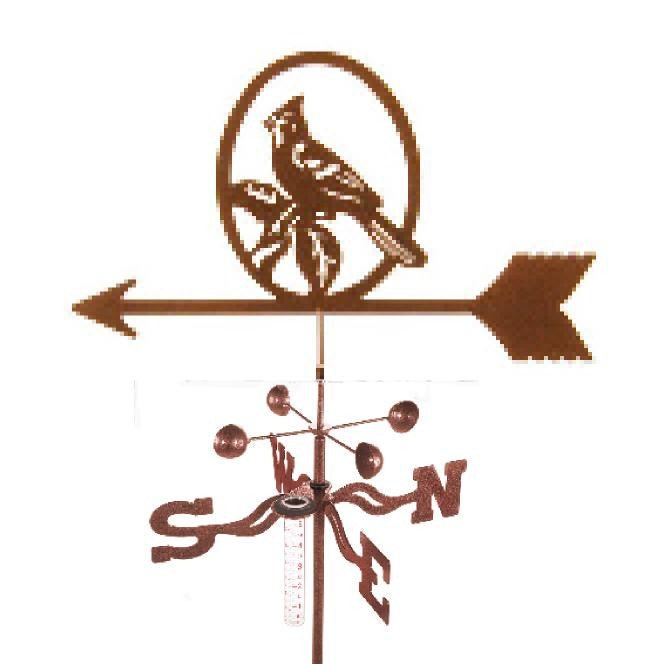 Cardinal Rain Gauge Garden Stake Weathervane - inthegardenandmore.com