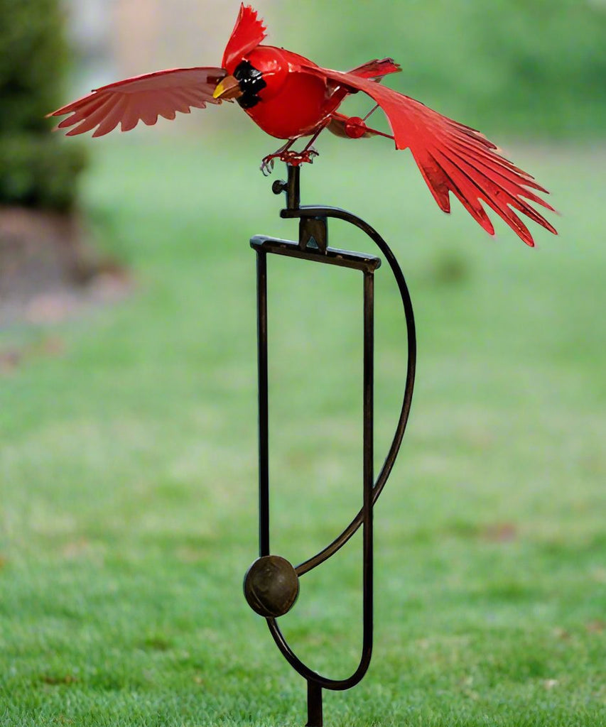 Cardinal Rocking and Flying Garden Stake Statuary - inthegardenandmore.com