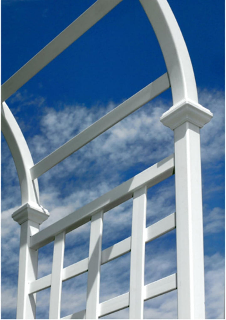 Eden’s Garden White Vinyl Arbor - inthegardenandmore.com
