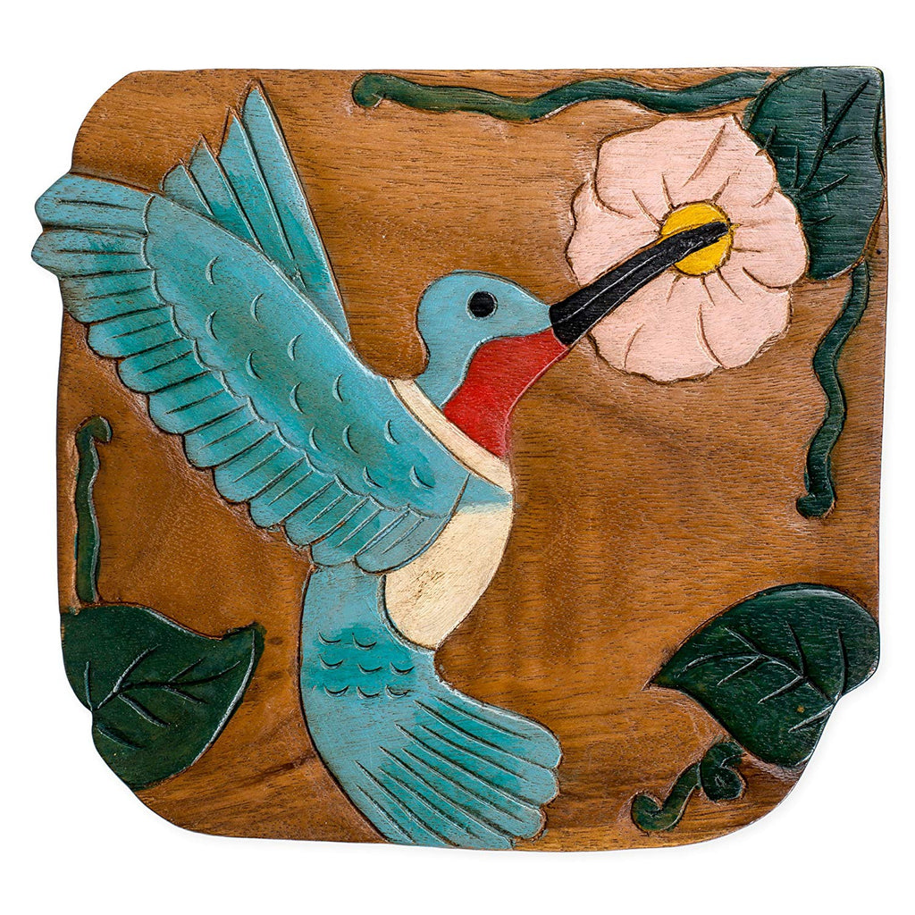 Hummingbird Handcrafted Wood Footstool - inthegardenandmore.com