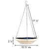 Glazed Off White and Cobalt Blue Ceramic Birdbath - inthegardenandmore.com