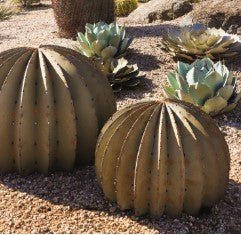 Golden Barrel Cactus Metal Yard Art Sculpture - inthegardenandmore.com