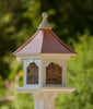 Handcrafted Gazebo - Style Post Mounted Bird Feeder – Copper or Verdigris Roof - inthegardenandmore.com