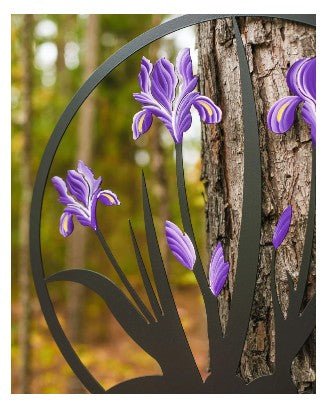 Iris Blooms Handcrafted Metal Garden Bench - inthegardenandmore.com