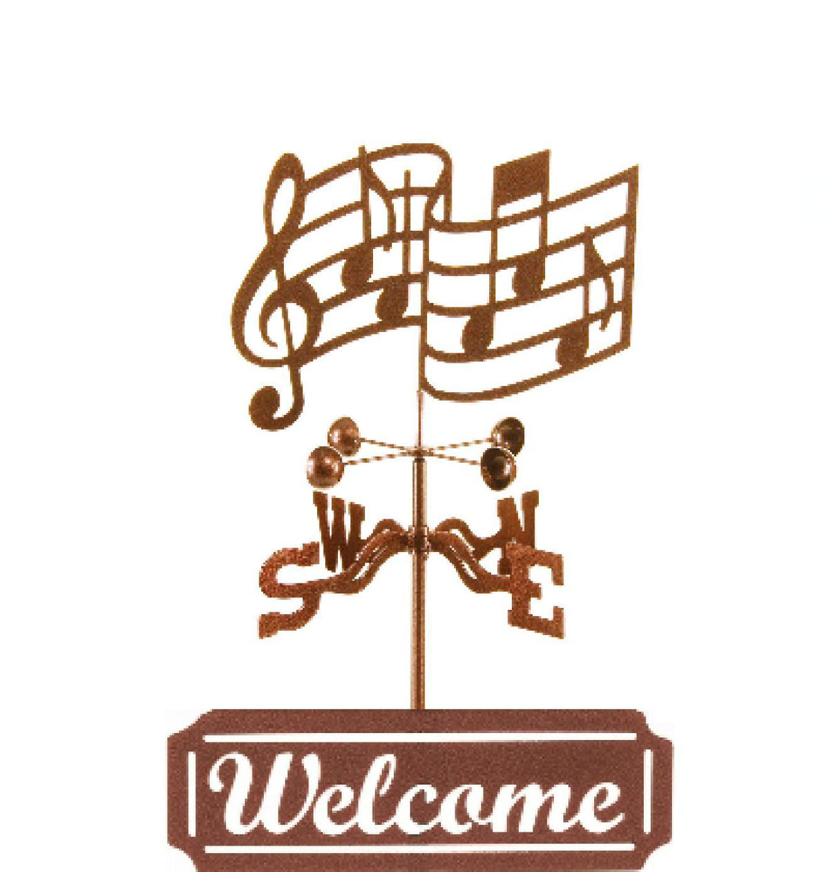 Musician Notes Rain Gauge Weathervane and Welcome Sign