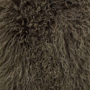 Pewter colored Tibetan/Mongolian Lamb Fur Stool – 18” (in 20+ colors) - inthegardenandmore.com