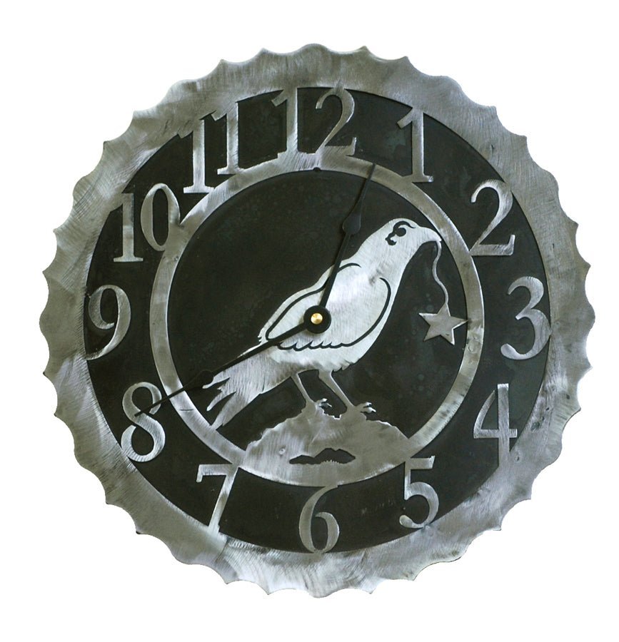 Crow Handcrafted Rustic Metal Wall Clock - 12