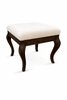 Sand Linen Upholstered Fabric Stool with Decorative Wood Legs - inthegardenandmore.com