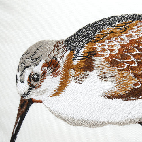 A close up of the detail in our Sandpiper Embroidered Indoor Outdoor Pillows, Set of 2per 