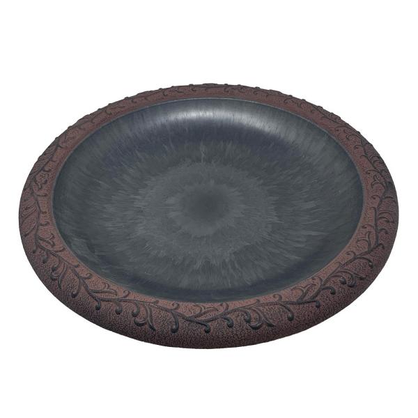 Slate and Wine Fiber Clay Replacement Birdbath Top - inthegardenandmore.com