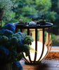 Solar Powered LED Metal Outdoor Side Table / Plant Stand - small inthegardenandmore.com