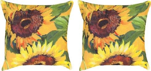 Sunflower Indoor/Outdoor Weather Resistant Fabric Pillows (set of 2) - inthegardenandmore.com