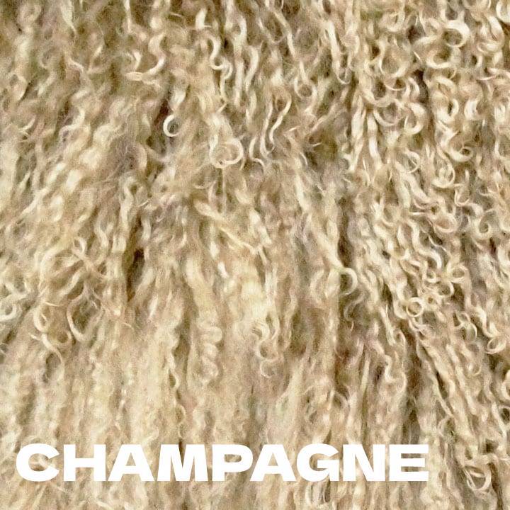 Tibetan/Mongolian Lamb Fur Throw Pillow – 26” - champagne inthegardenandmore.com