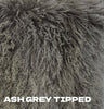 Tibetan/Mongolian Lamb Fur Throw  Pillow – 26” - Ash Grey Tipped inthegardenandmore.com
