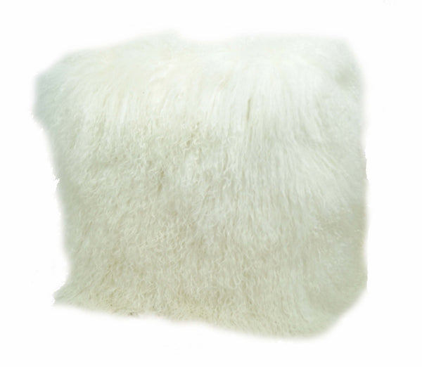 Tibetan/Mongolian Lamb Fur Pouf Ottoman – 18” - inthegardenandmore.com