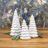 White Ceramic LED Christmas Trees (set of 3) - inthegardenandmore.com