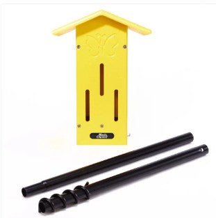 Yellow Poly Lumber Butterfly House with Pole Mount - inthegardenandmore.com