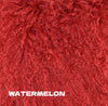 Add color, style and softness to your home with our 20" square Watermelon colored Tibetan/Mongolian Lamb Fur Pillow