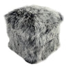 Grey tipped Tibetan/Mongolian Lamb Fur Pouf – 18”