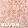 Add color, style and softness to your home with our 20" square Blush colored Tibetan/Mongolian Lamb Fur Pillow