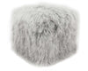 Ash Grey colored Tibetan/Mongolian Lamb Fur Pouf – 18”