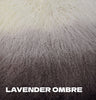Add color, style and softness to your home with our 20" square Lavender Ombre colored Tibetan/Mongolian Lamb Fur Pillow