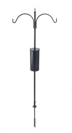 Our heavy duty 2 Arm Bird Feeder Pole Set with Squirrel Baffle is made in the USA and includes everything you need to hang two bird feeders, or a combination of a feeder and a bird house, plus it includes a squirrel baffle to ensure squirrels don't reach your feeders.