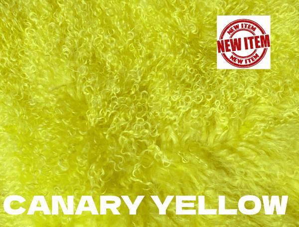 Add color, style and softness to your home with our 20" square Canary Yellow colored Tibetan/Mongolian Lamb Fur Pillow