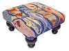 Our colorful handcrafted School of Fish wool footstool features nautically inspired style and colors and is 18" square