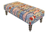 Our colorful handcrafted A School of Fish hooked wool bench features nautically inspired style and colors and is 48” in length.