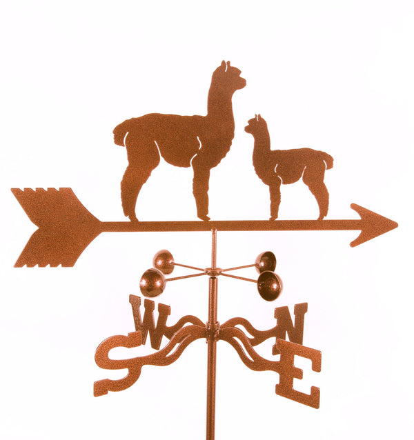 Combine function and yard art with our Alpaca Momma and Baby Rain Gauge Garden Stake Weathervane