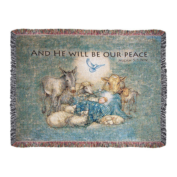 Our And He Will Be Our Peace – Malachi 5:5 Inspirational Tapestry Throw t is a great inspirational accent all year long and handcrafted here in the USA. 