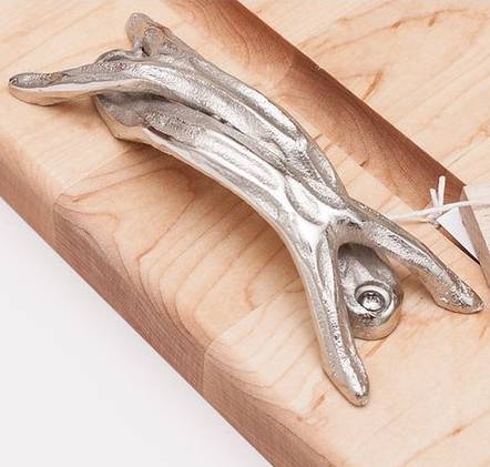 This is our Antler Handle and our steak boards have 2 handles... one on each side of the board.