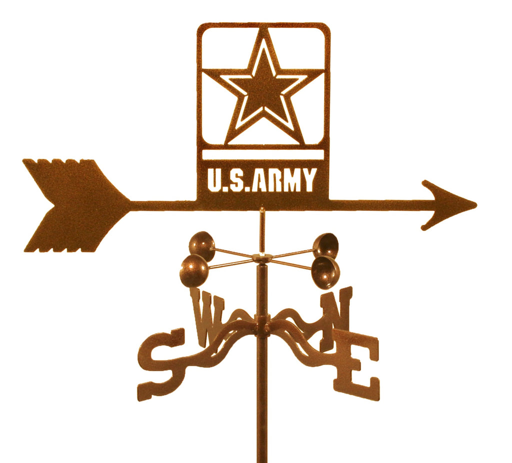 Combine function and yard art with our United States Army Military Rain Gauge Garden Stake Weathervane (new)