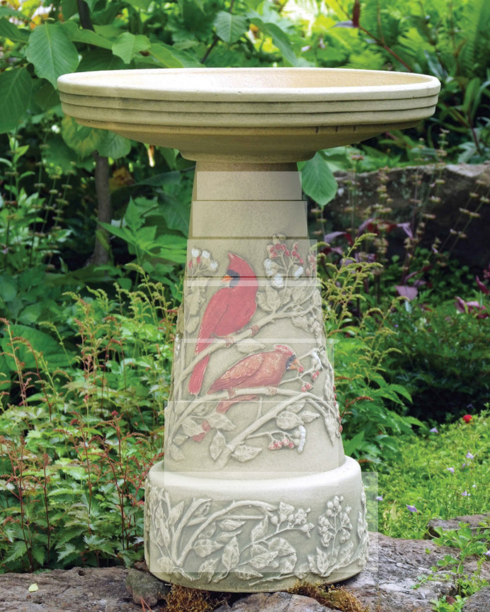 Our Cardinal Handcrafted Clay Birdbath Replacement Top will allow you to reuse your birdbath without having to purchase a new set and is beautifully handcrafted and painted in the USA
