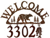 Our Bear Handcrafted Metal Welcome Address Sign is great for your cabin or home and you can customize it with hanging numbers and symbols of your choice